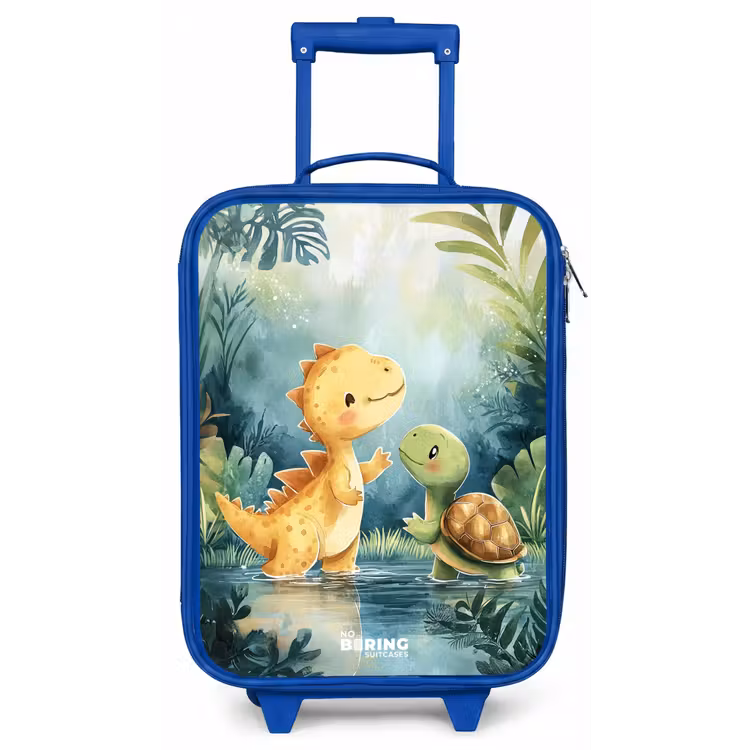 Kinderkoffer Blau - Dino - Schildkröte - Dschungel — 1