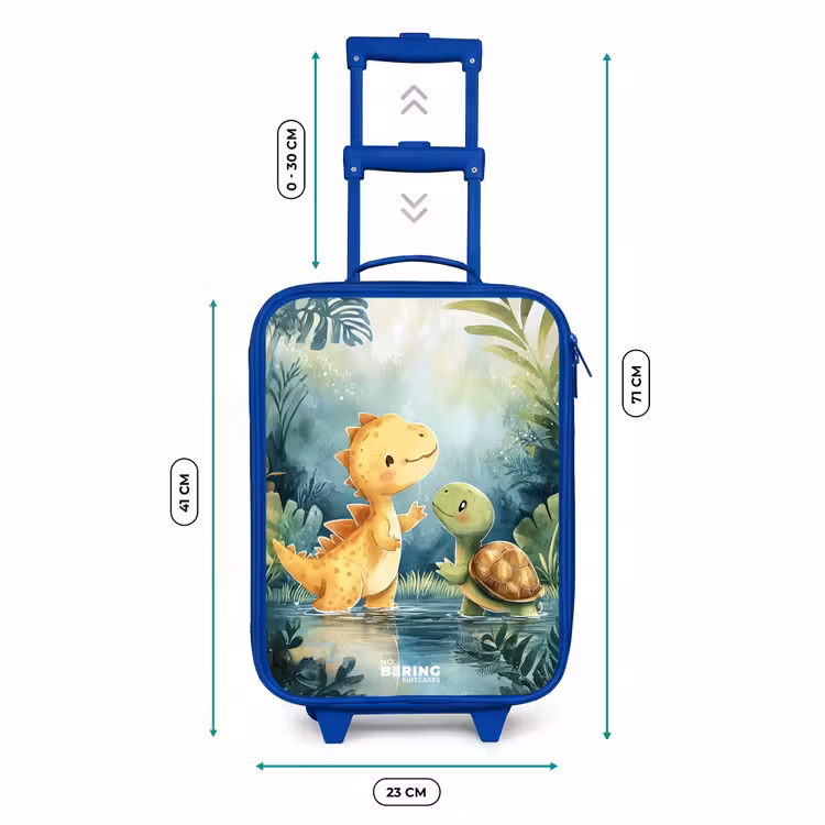 Kinderkoffer Blau - Dino - Schildkröte - Dschungel — 6