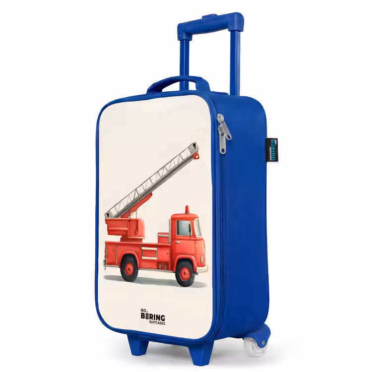 Kinderkoffer Blau - Feuerwehrauto - Signiert - Rot — 7