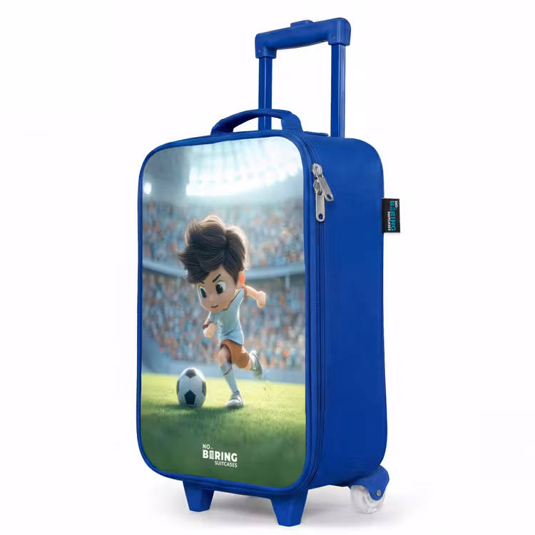 Kinderkoffer Blau - Junge - Fußball - Stadion - Sonnenlicht — 7