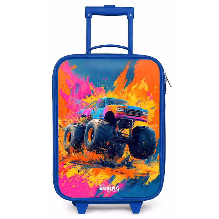 Kinderkoffer Blau - Monstertruck - Farbspritzer - Bunt - Explosion — 1