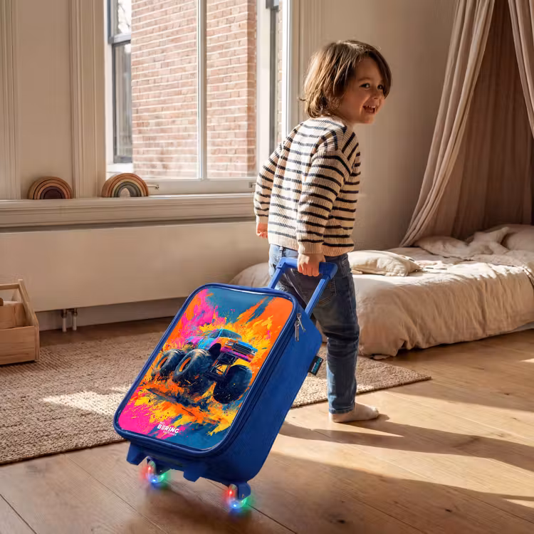 Kinderkoffer Blau - Monstertruck - Farbspritzer - Bunt - Explosion — 3