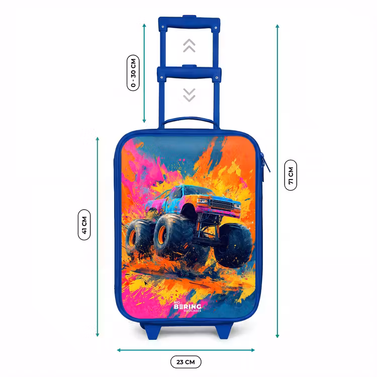 Kinderkoffer Blau - Monstertruck - Farbspritzer - Bunt - Explosion — 6
