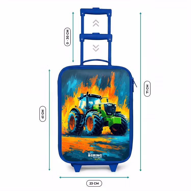 Kinderkoffer Blau - Traktor - Grün - Abstrakt - Pinselstriche — 6
