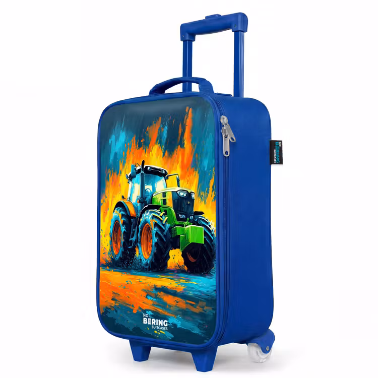 Kinderkoffer Blau - Traktor - Grün - Abstrakt - Pinselstriche — 7
