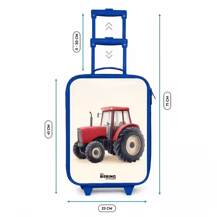 Kinderkoffer Blau - Traktor - Signiert - Rot — 6