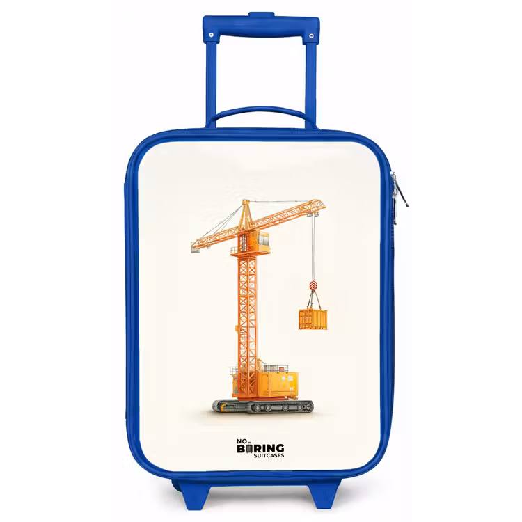Kinderkoffer Blau - Turmkran - Signiert - Orange — 1