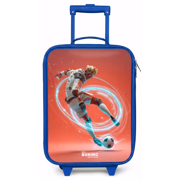 Kinderkoffer Blau - Fußball - Junge - Rot - Lichtkreis — 1