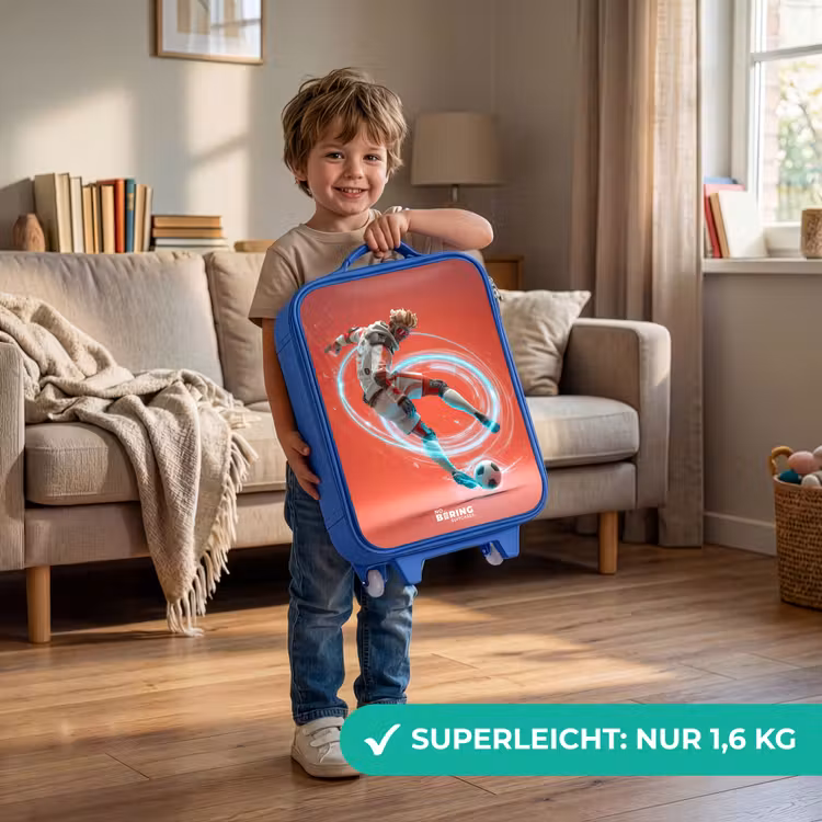 Kinderkoffer Blau - Fußball - Junge - Rot - Lichtkreis — 2