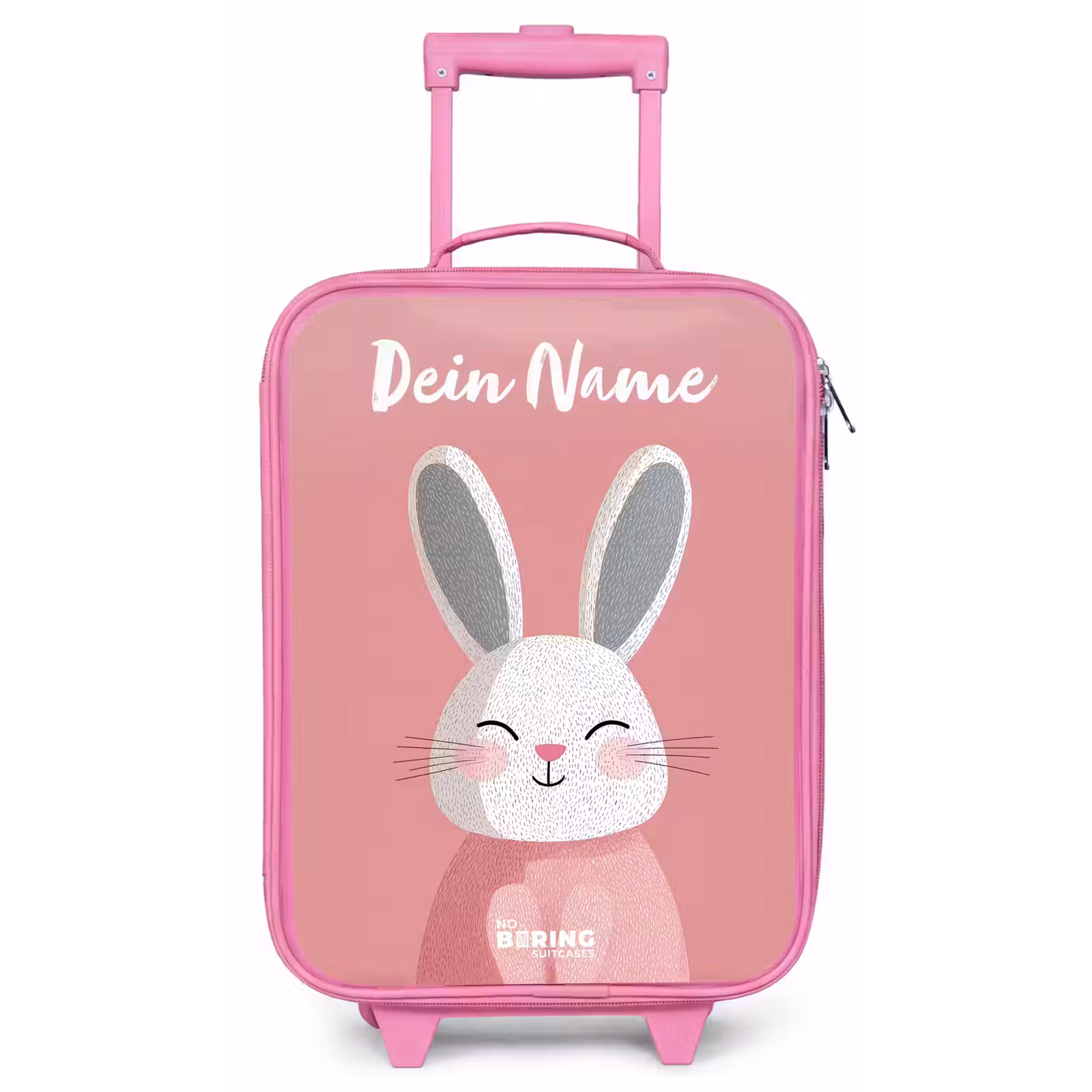 Kinderkoffer Rosa mit Name - Kaninchen - Erröten - Punkte - Rosa — 1