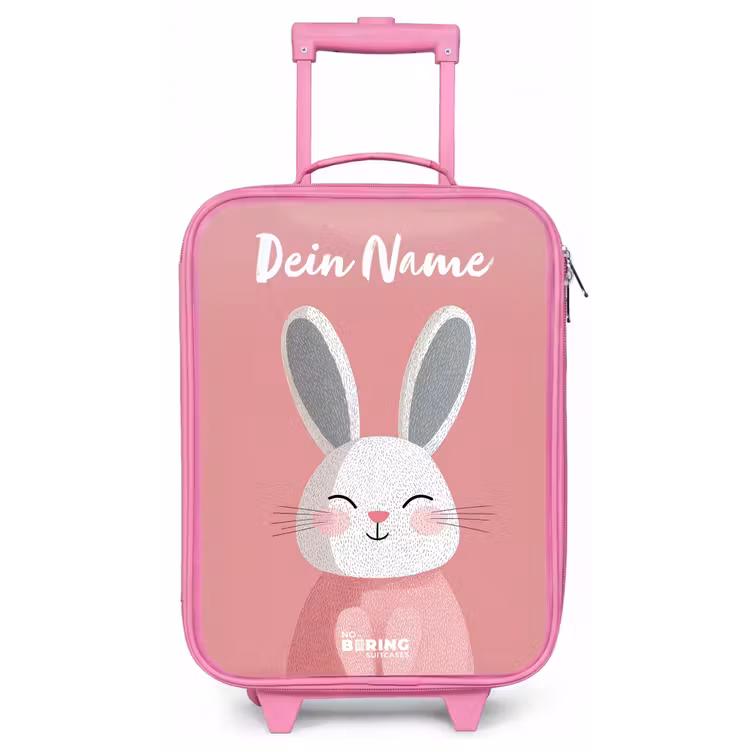 Kinderkoffer Rosa mit Name - Kaninchen - Erröten - Punkte - Rosa — 1