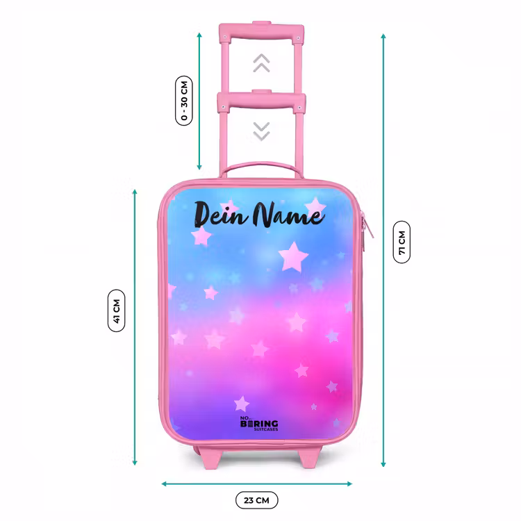 Kinderkoffer Rosa mit Name - Sterne - Rosa - Blau — 6