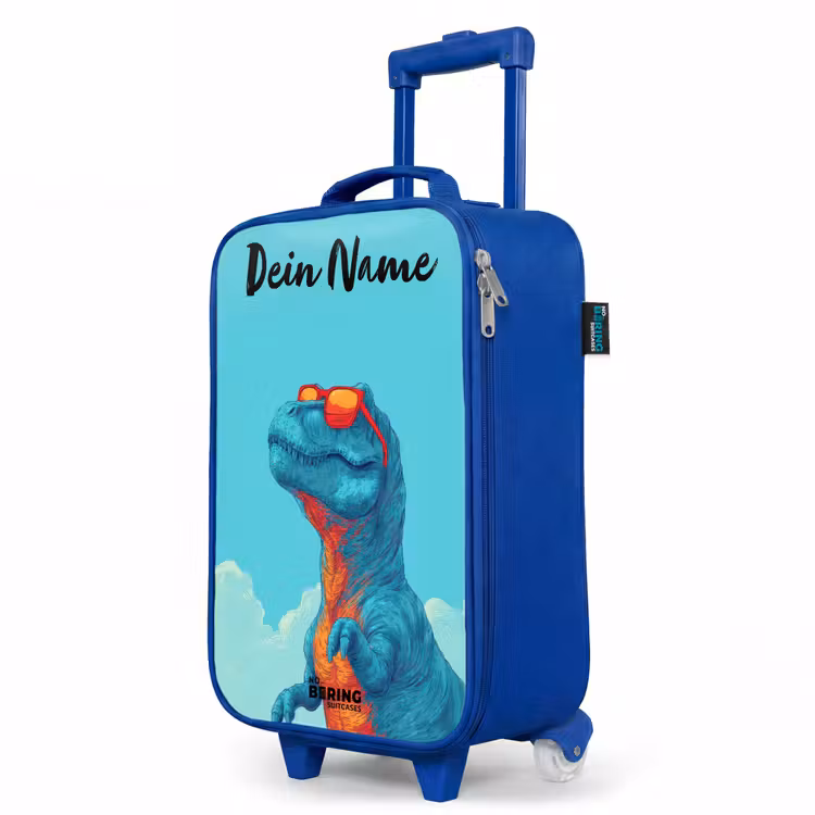 Kinderkoffer Blau mit Name - Dino - Sonnenbrille - Blau — 7