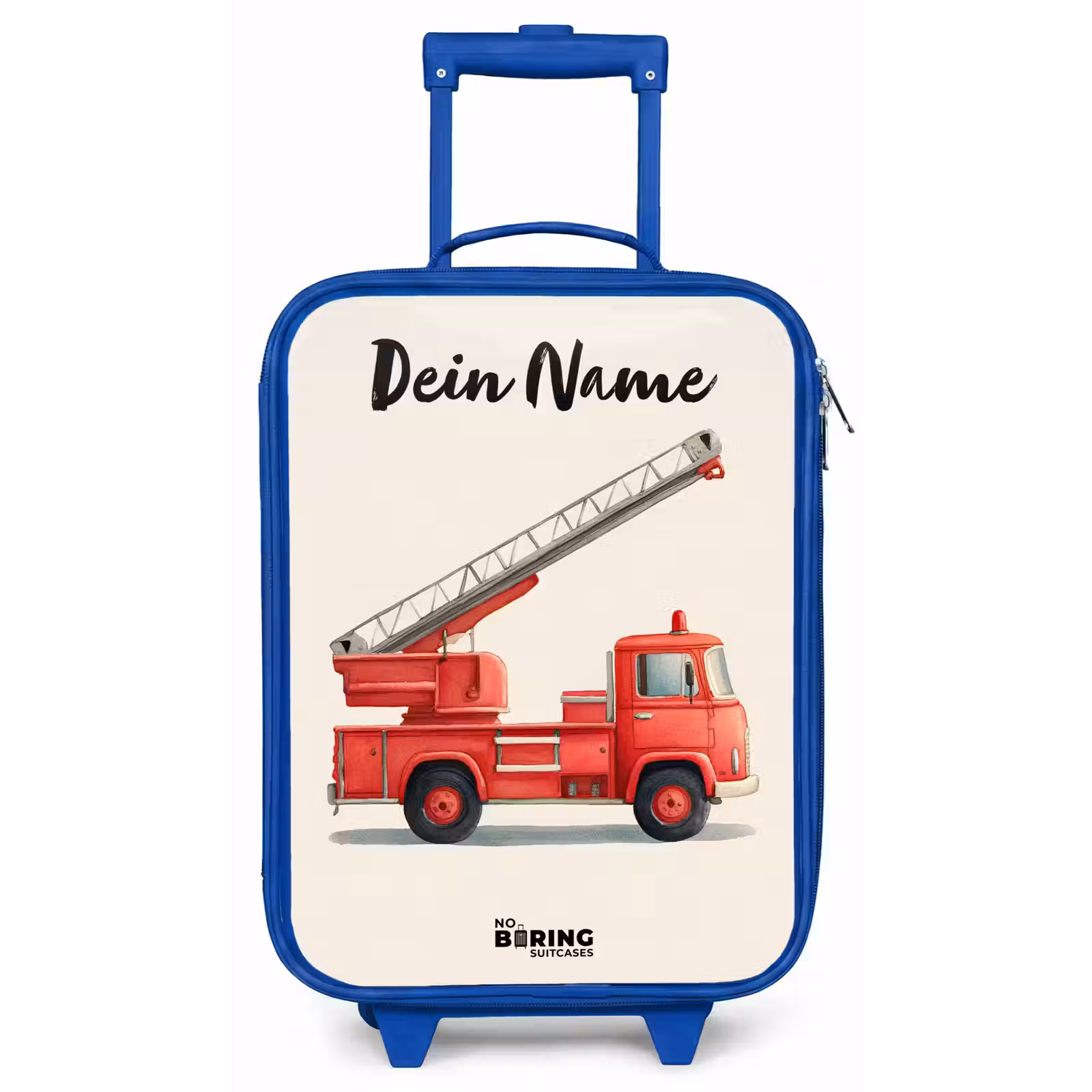 Kinderkoffer Blau mit Name - Feuerwehrauto - Signiert - Rot — 1