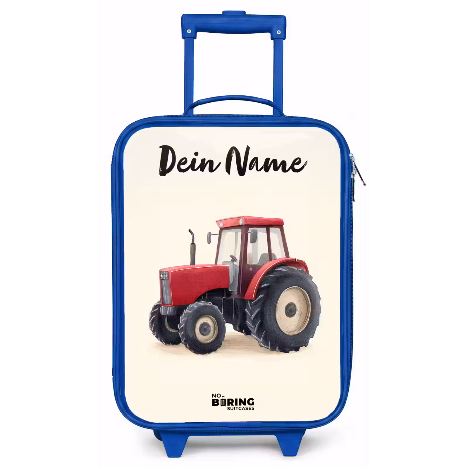 Kinderkoffer Blau mit Name - Traktor - Signiert - Rot — 1