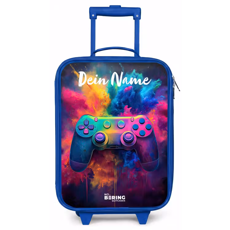 Kinderkoffer Blau mit Name - Spiel - Controller - Bunt - Explosion — 1