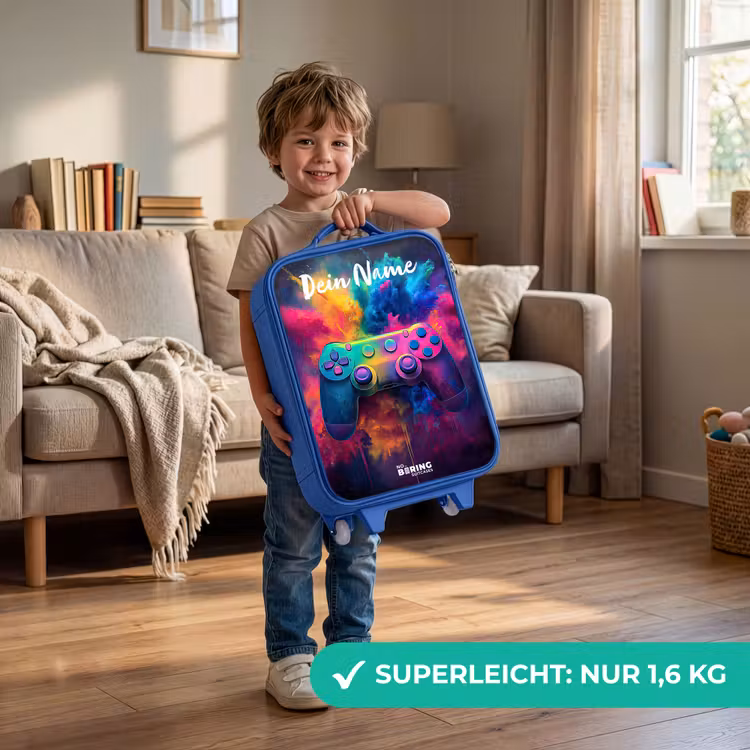 Kinderkoffer Blau mit Name - Spiel - Controller - Bunt - Explosion — 2