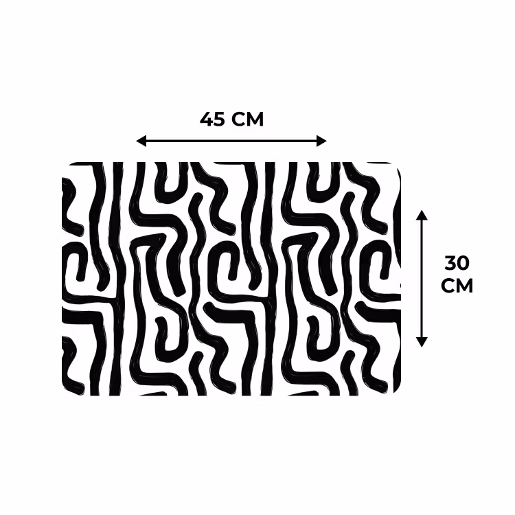 Tischset - 6 Stück - Modern - Linien - Schwarz — 3