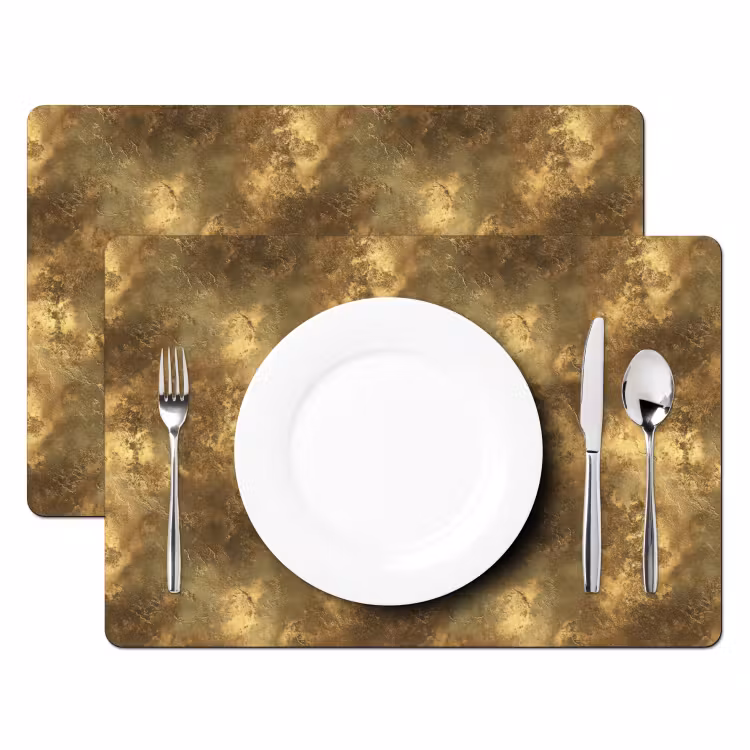 Tischset - 6 Stück - Antik - Metallic-Look - Gold — 2