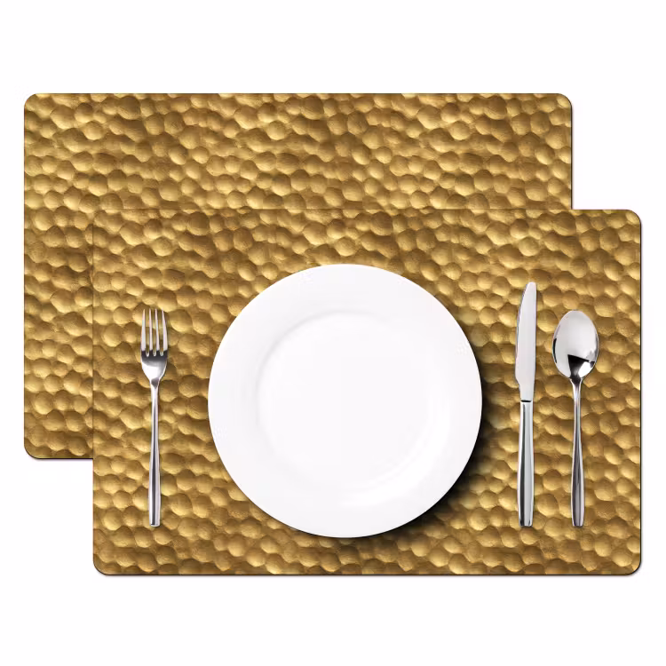Tischset - 6 Stück - Metall - Dynamisch - Gold — 2