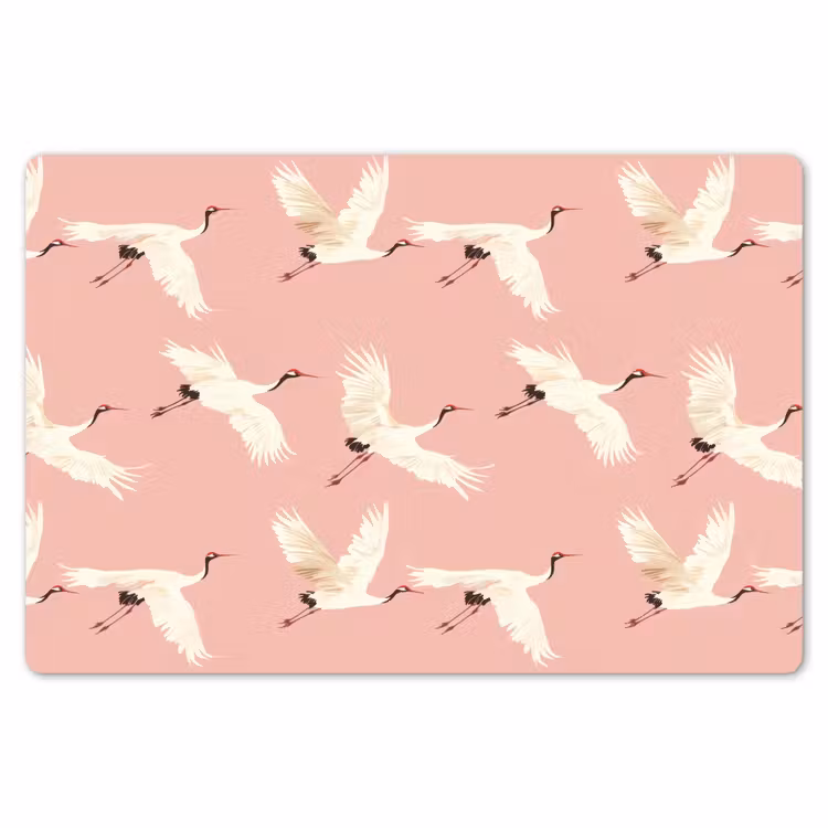 Tischset - 6 Stück - Modern - Kraniche - Rosa — 6