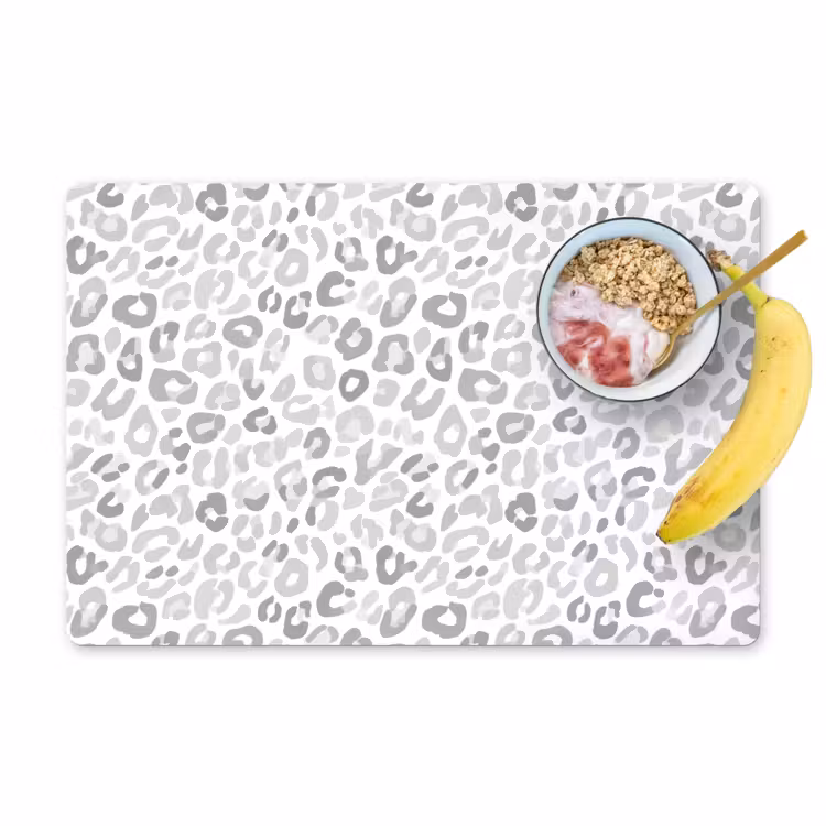 Tischset - 6 Stück - Leopard - Motiv - Grau — 1