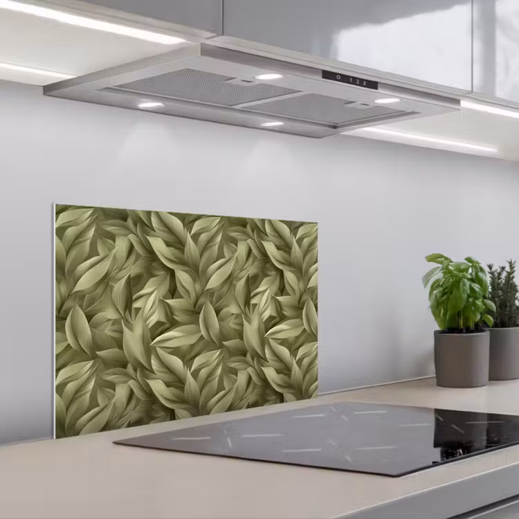 Spritzschutz Küche - Blätter - Modern - Grün — 1
