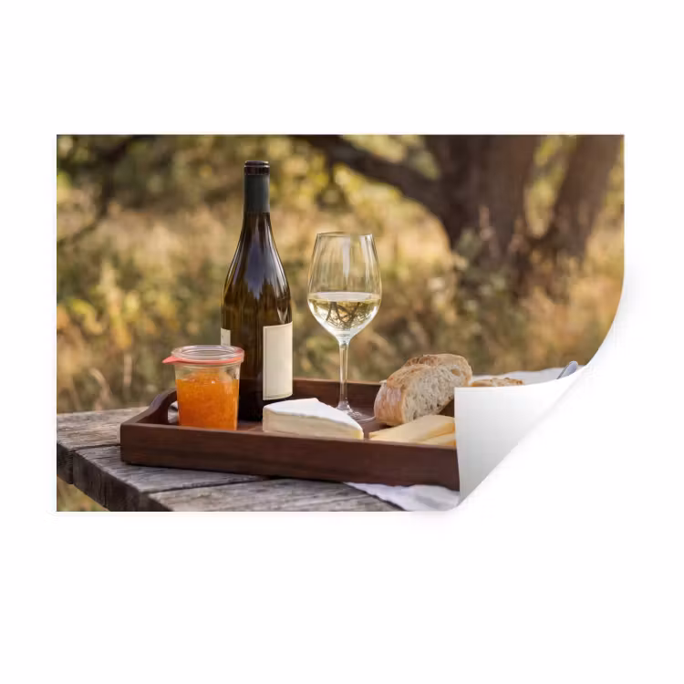 Wandtattoo – Picknick - Wein - Käsetafel — 1