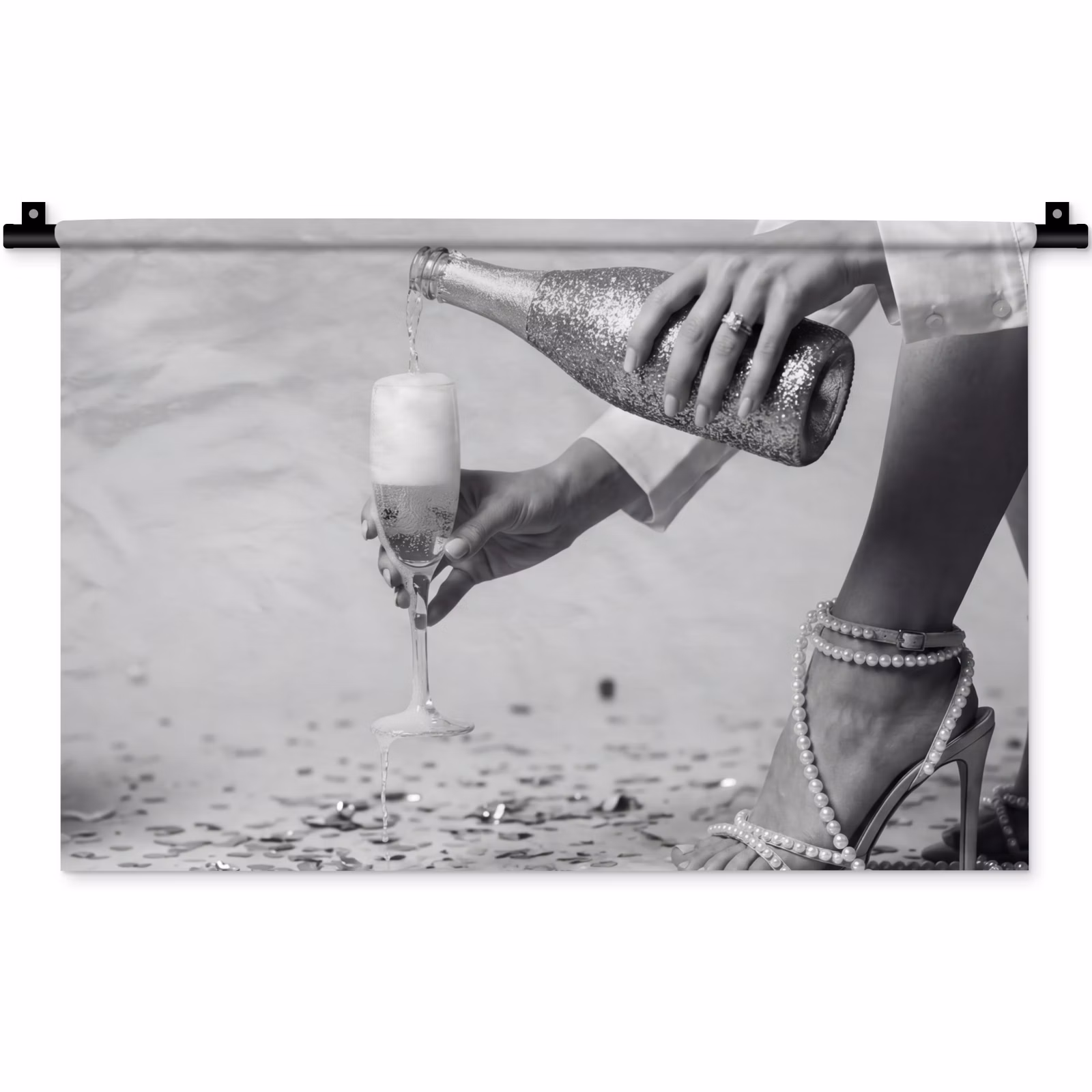 Wandteppich - Festlich - Champagner - Discokugel — 1