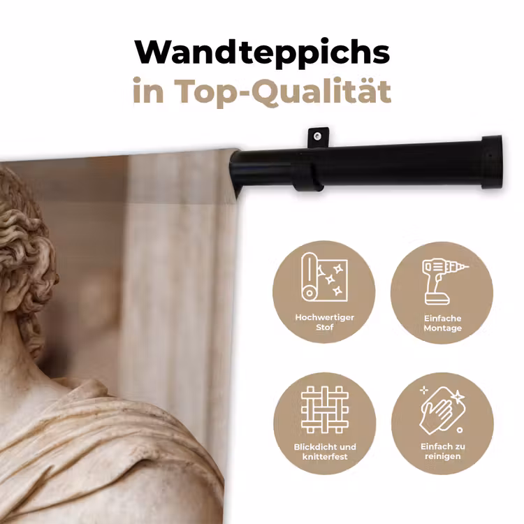 Wandteppich - Klassisch - Marmor - Wein — 7