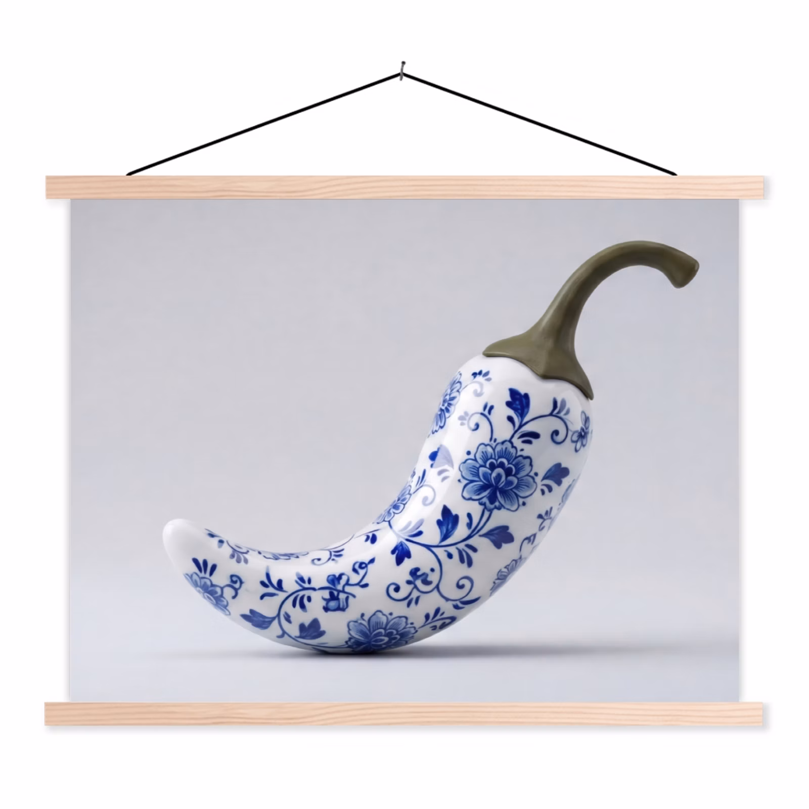 Stoffbild - Chilischote - Keramik - Blau — 1