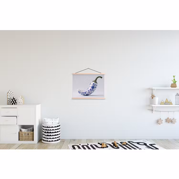 Stoffbild - Chilischote - Keramik - Blau — 2