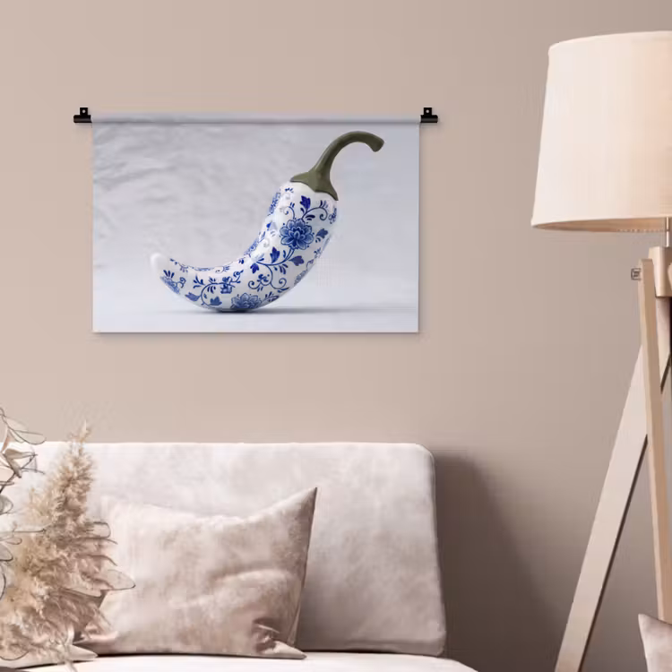 Wandteppich - Chilischote - Keramik - Blau — 2
