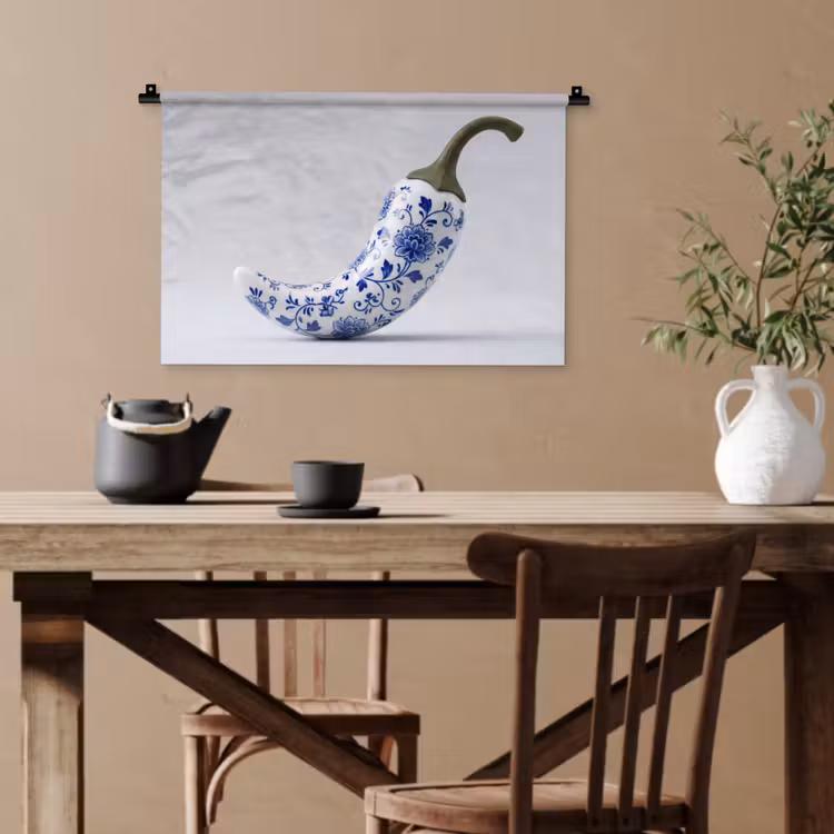 Wandteppich - Chilischote - Keramik - Blau — 3