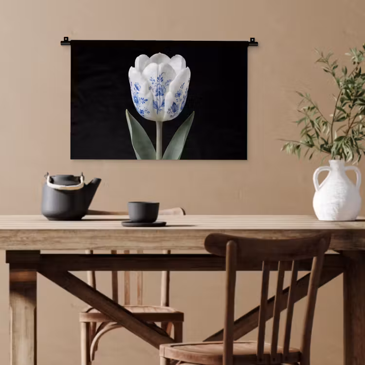 Wandteppich - Tulpe - Muster - Blau — 3