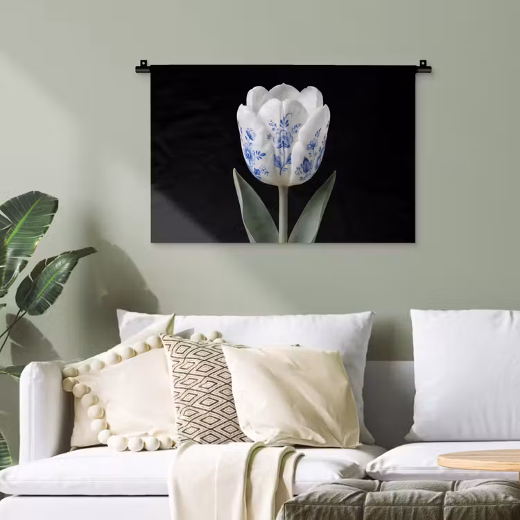 Wandteppich - Tulpe - Muster - Blau — 4