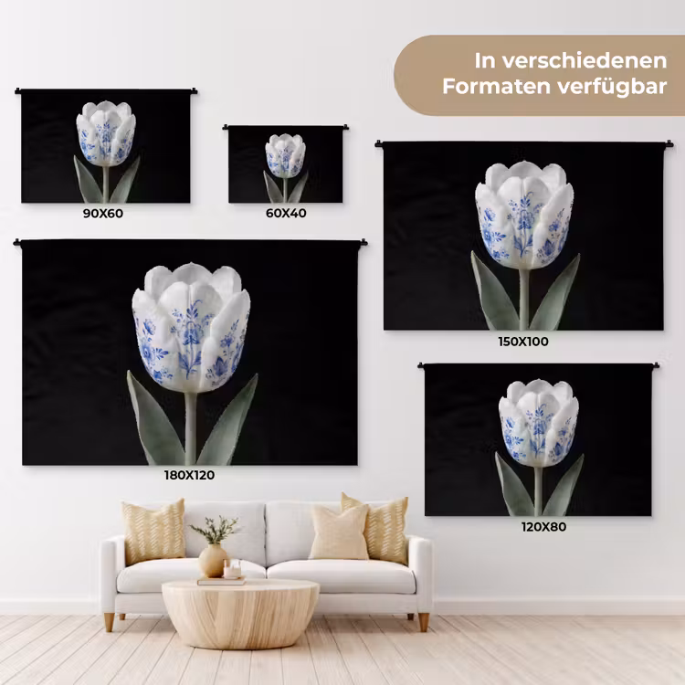 Wandteppich - Tulpe - Muster - Blau — 8