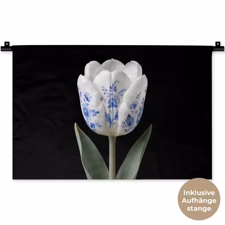 Wandteppich - Tulpe - Muster - Blau — 9