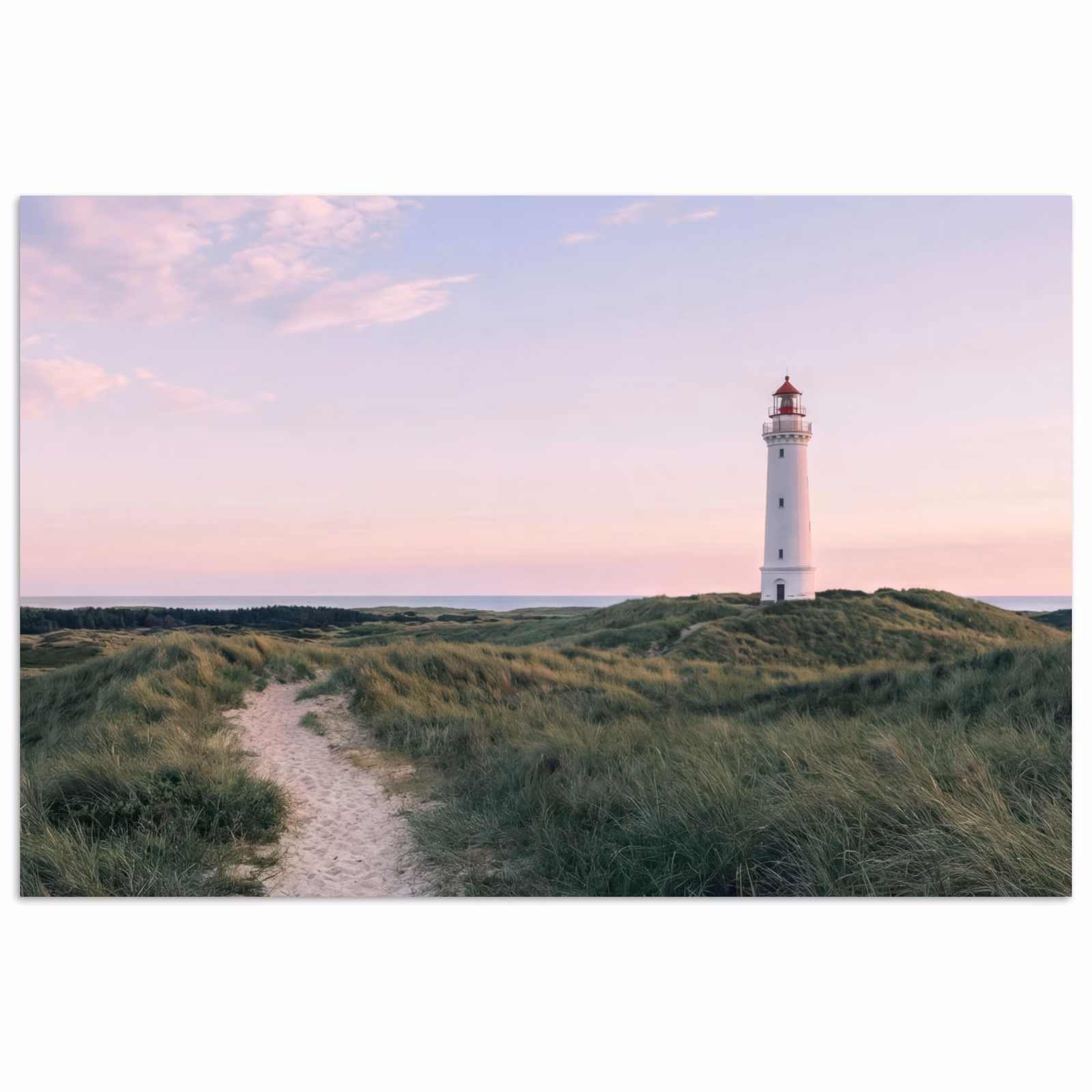 Poster - Leuchtturm - Dünenlandschaft - Meer — 1
