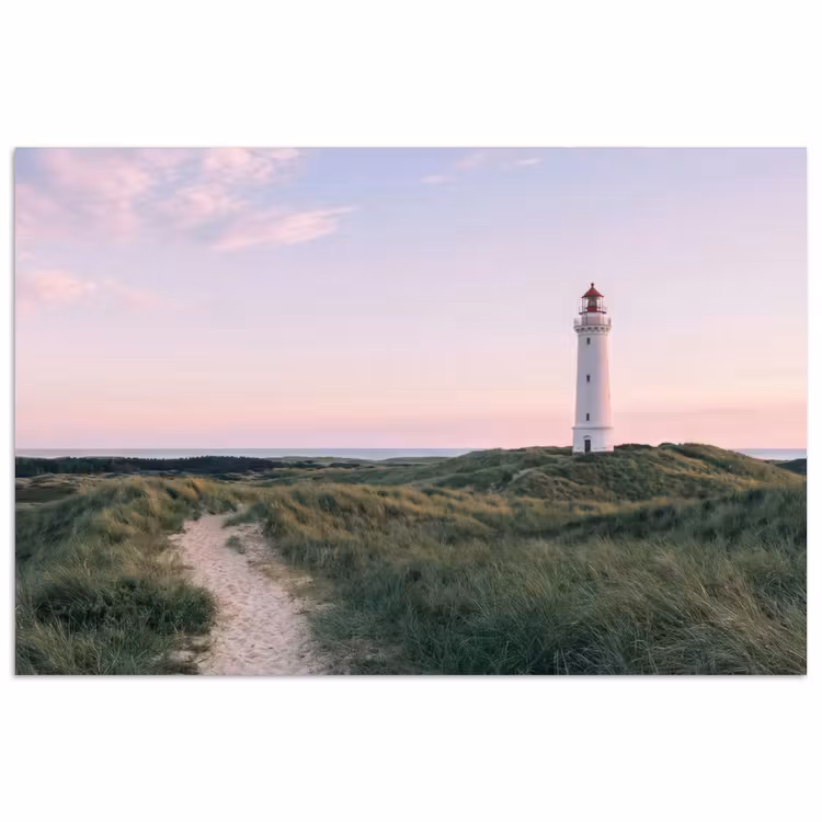 Poster - Leuchtturm - Dünenlandschaft - Meer — 1