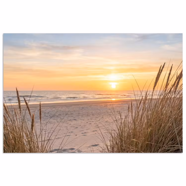 Poster - Sonnenuntergang - Dünen - Meer — 1
