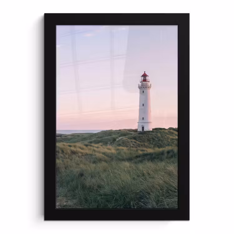 Bilder mit Rahmen - Leuchtturm - Dünenlandschaft - Meer — 1