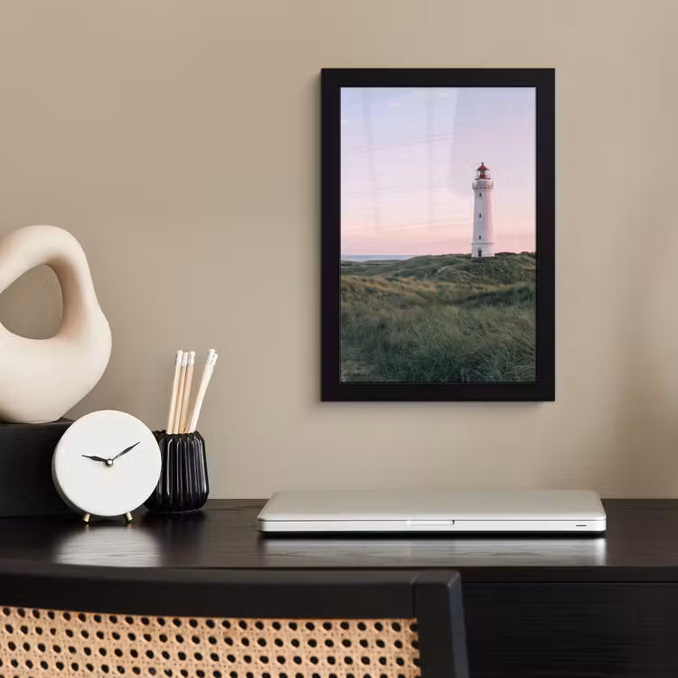 Bilder mit Rahmen - Leuchtturm - Dünenlandschaft - Meer — 2