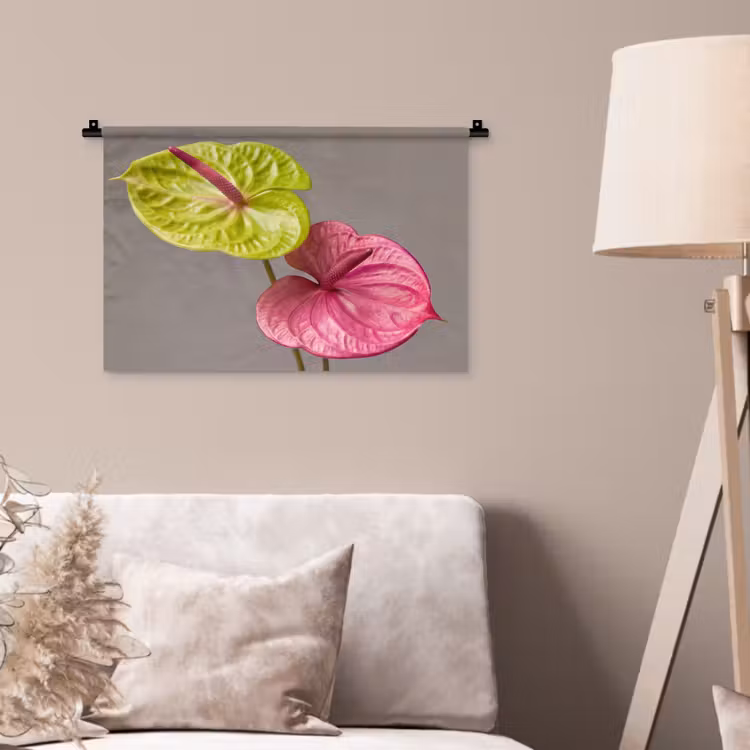 Wandteppich - Pflanzen - Anthurium - Grün - Rosa — 2