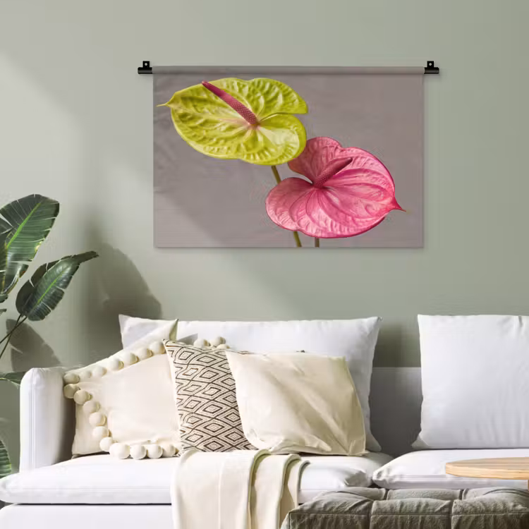 Wandteppich - Pflanzen - Anthurium - Grün - Rosa — 4