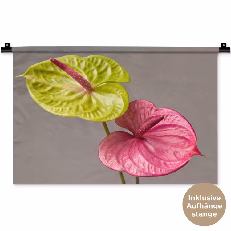 Wandteppich - Pflanzen - Anthurium - Grün - Rosa — 9