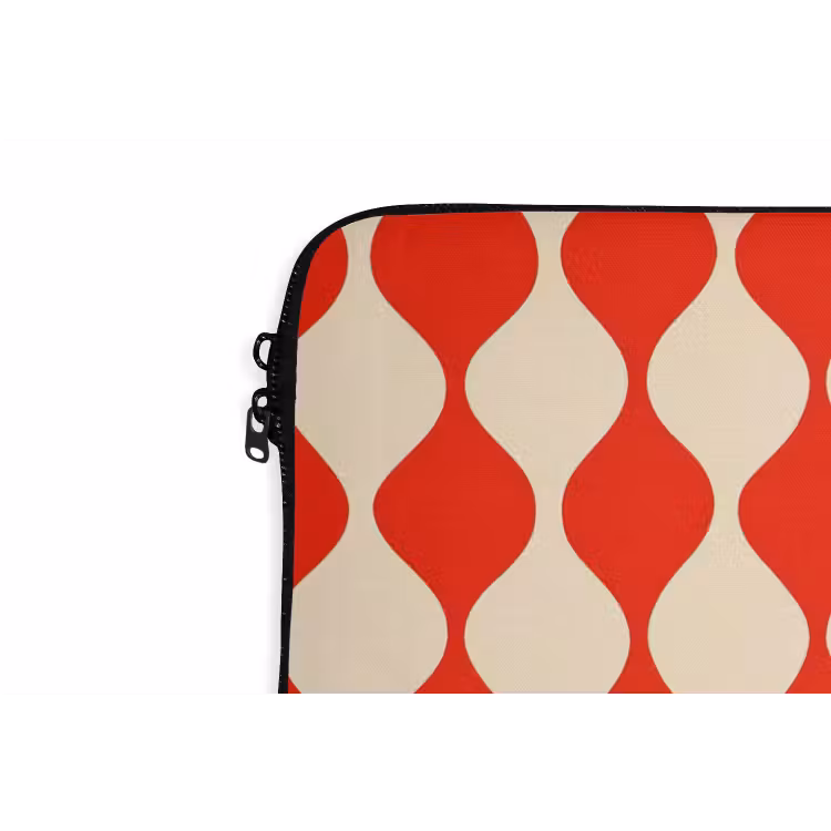 Laptop hülle - Wellenförmiges Muster - Retro - Rot - Beige — 5