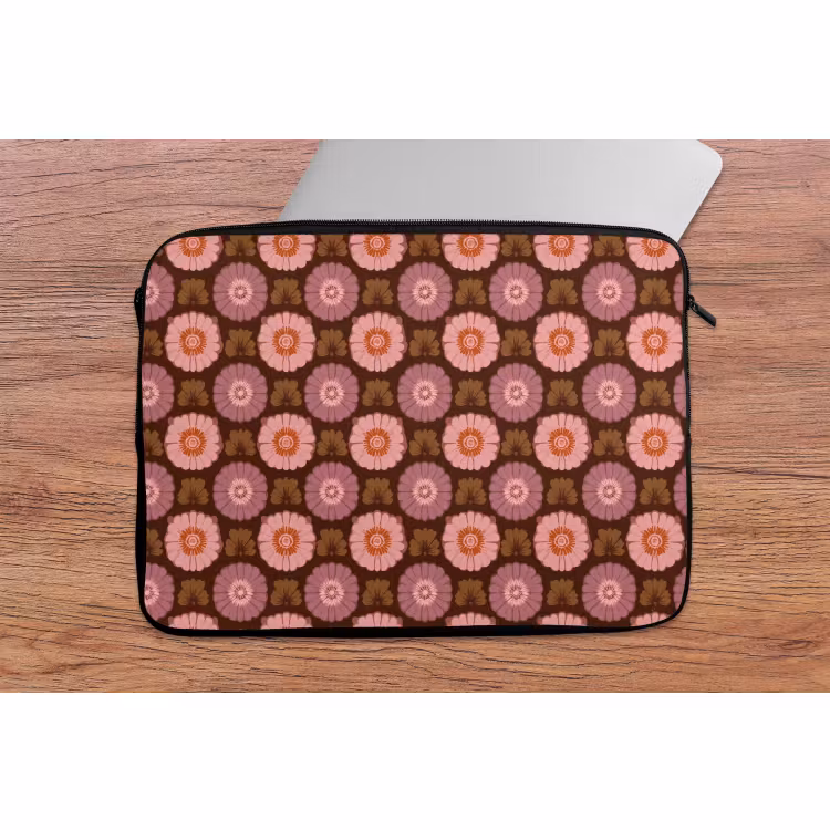 Laptop hülle - Retro - Gänseblümchen - Rosa — 2