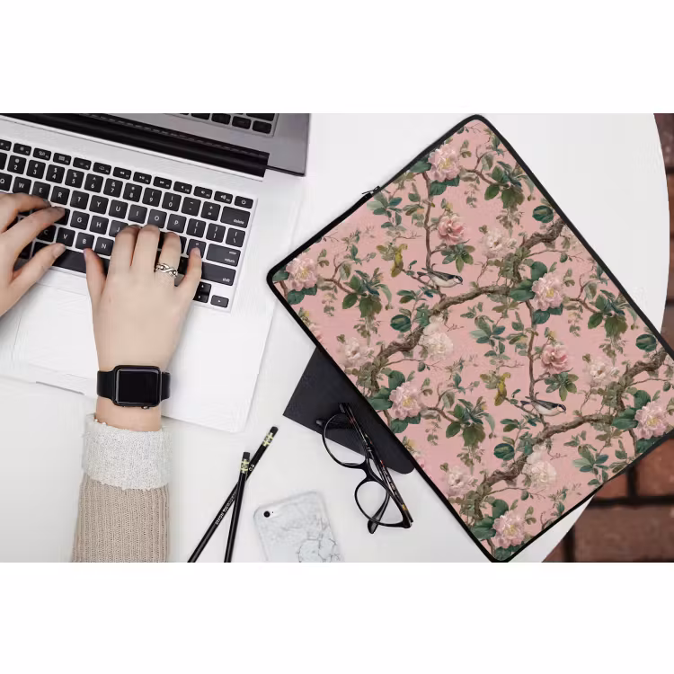 Laptop hülle - Pfingstrosen - Botanisch - Vogel — 3