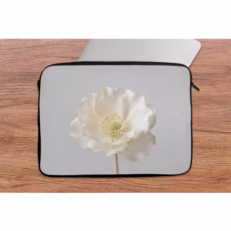 Laptop hülle - Blume - Minimalistisch -Weiß — 2